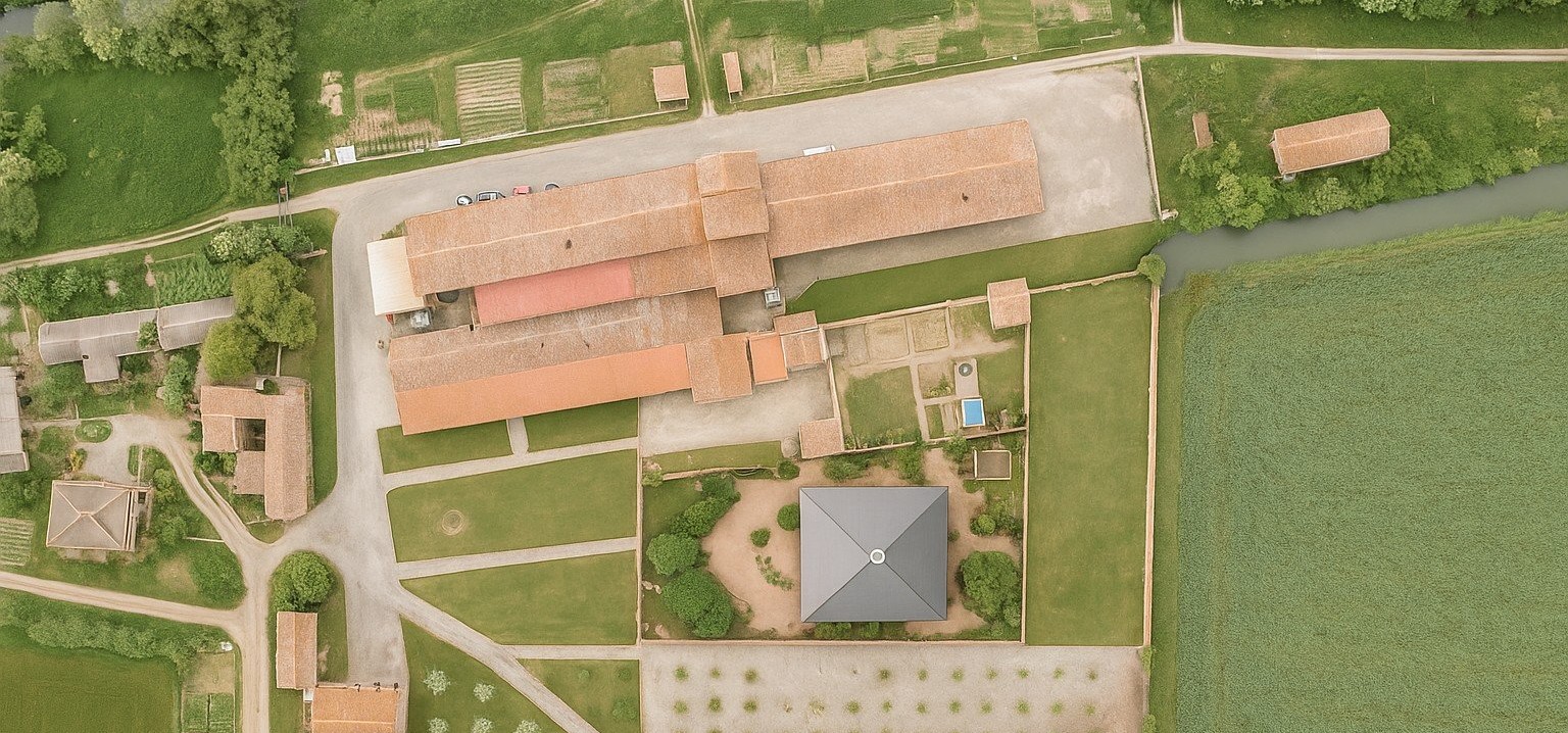 Vista cenital de la Colònia Rusiñol, futura seu de La Central Dels Oficis